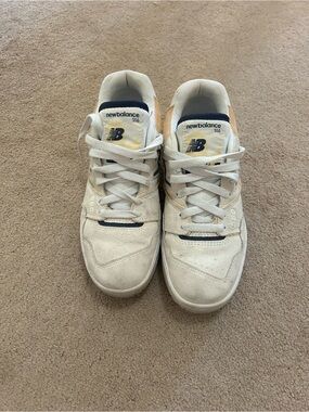 New Balance 550 Cream & Navy Sneakers